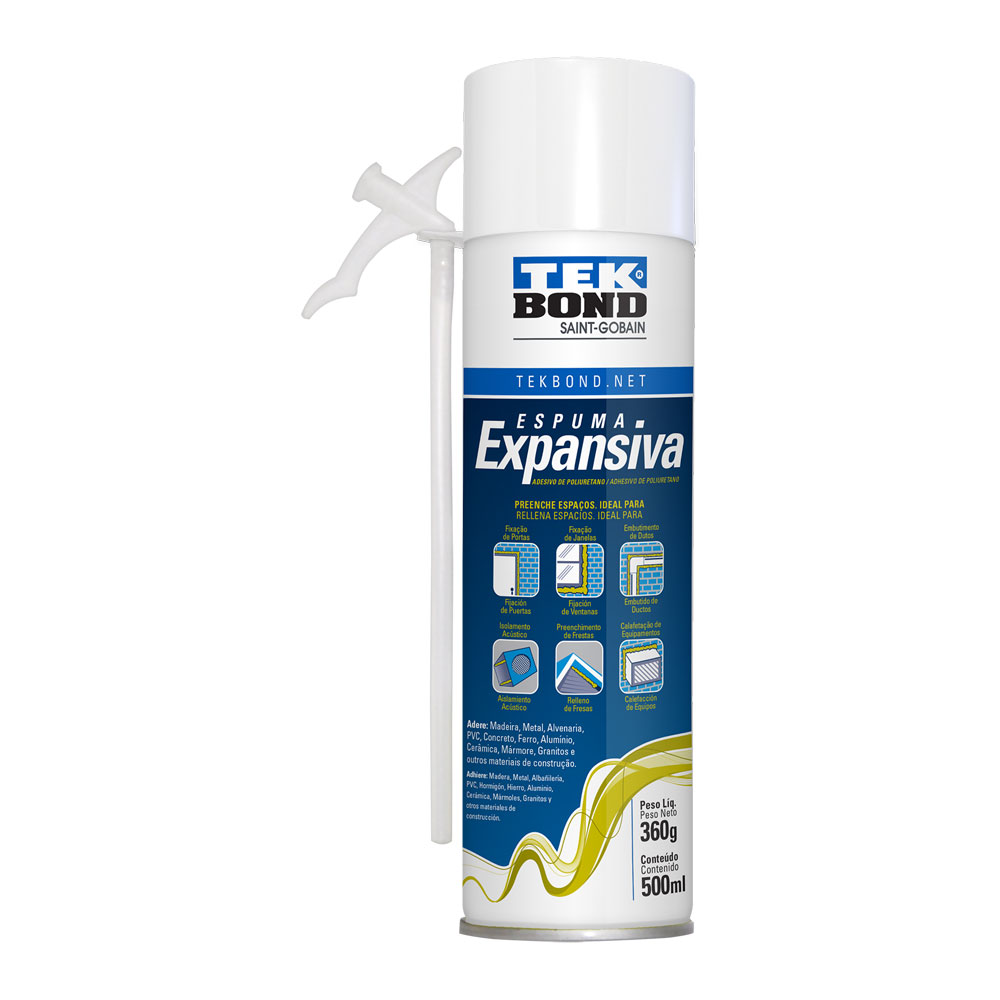 Espuma de Poliuretano TEK BOND AZUL en aerosol - 500ml/360GR