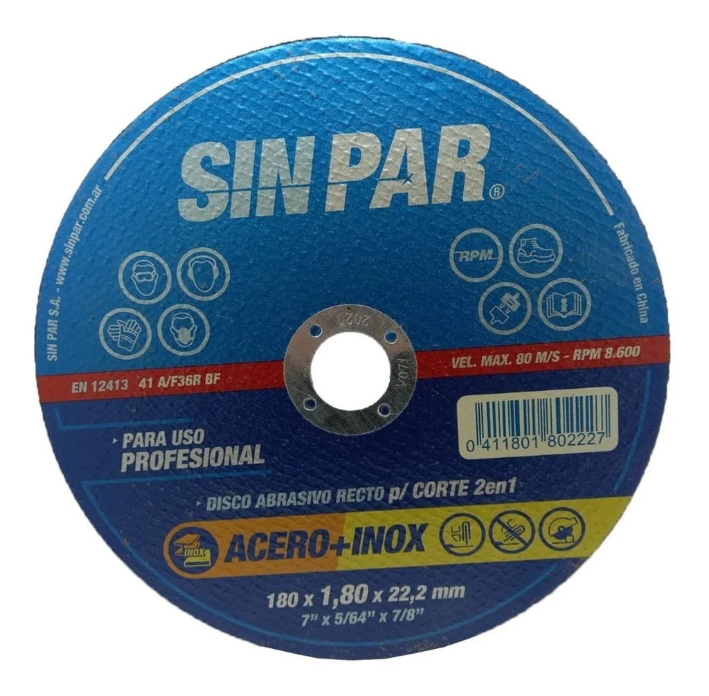 DISCO DE CORTE SINPAR PLANO 180X1.8X22.2 (10)