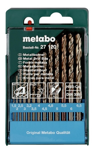 ESTUCHE MECHAS HSSR METABO 13 Pzas