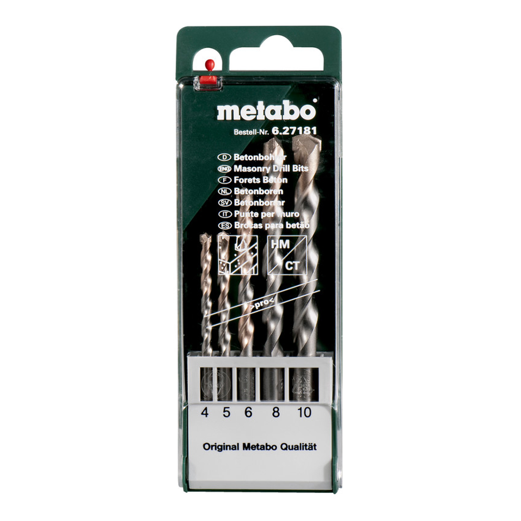 ESTUCHE MECHAS HORMIGON METABO CLASSIC 5 Pzas