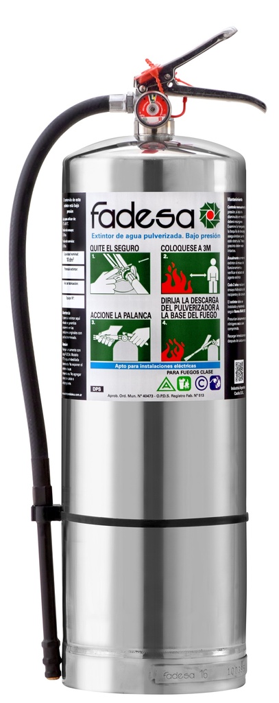 MATAFUEGO FADESA AGUA PULVERIZADA ACERO INOX. 10LT