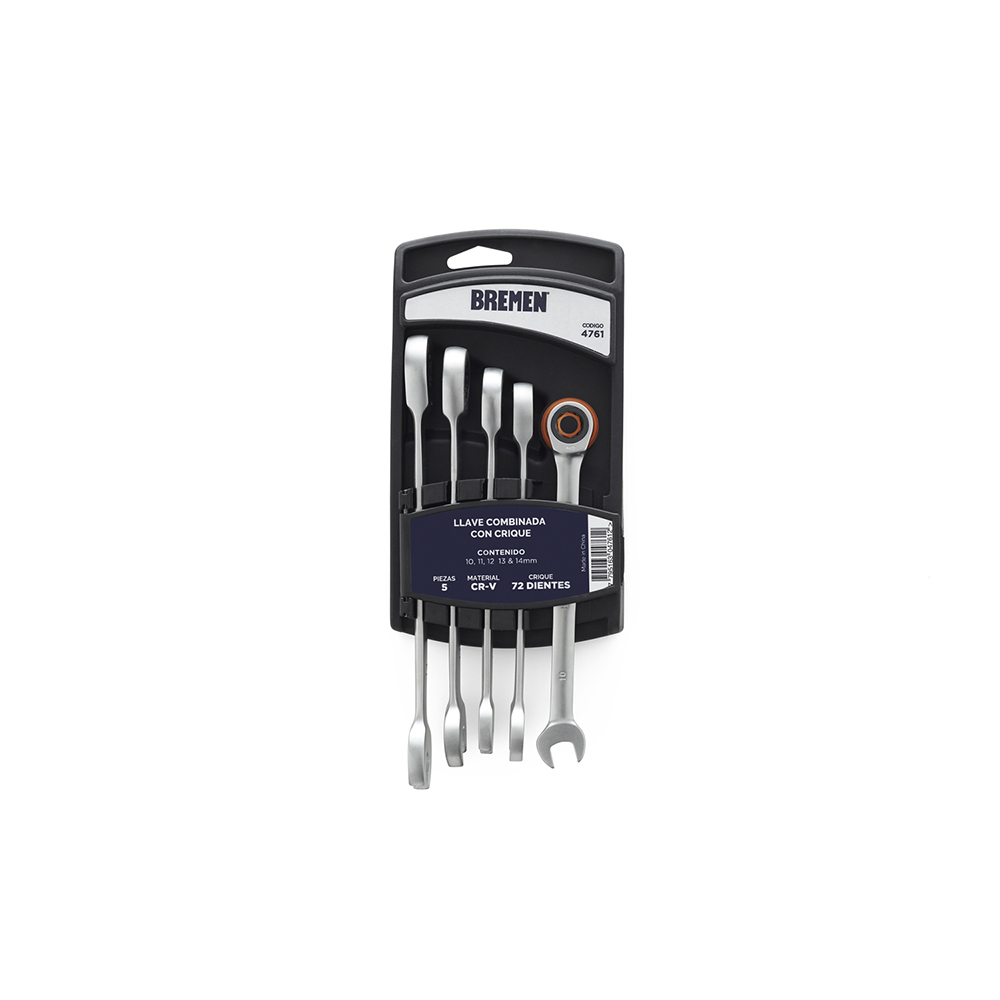 LLAVE COMBINADA CON CRIQUE X 5 PZ. BREMEN®