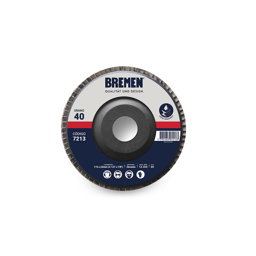 DISCO FLAP BREMEN 4-1/2' Zirconio (G40) (X10)