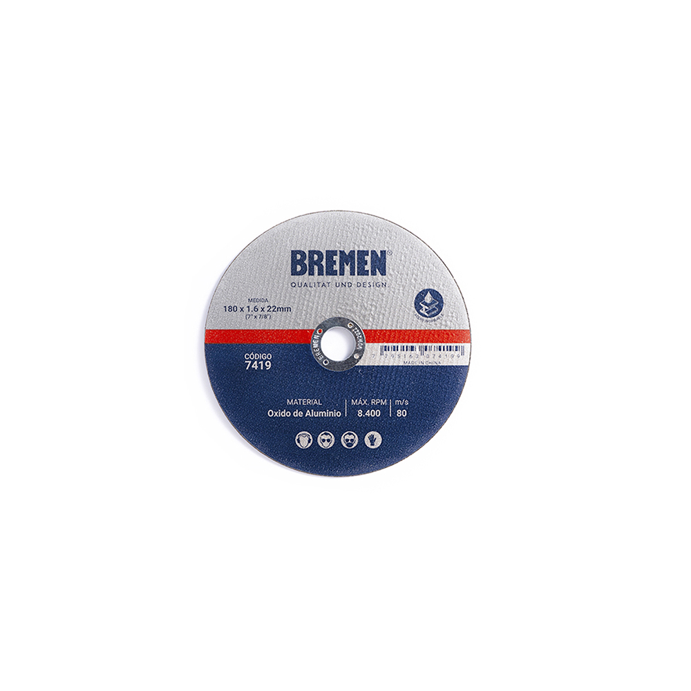 DISCO DE CORTE BREMEN® (180x1.6x22mm) OA (X10)