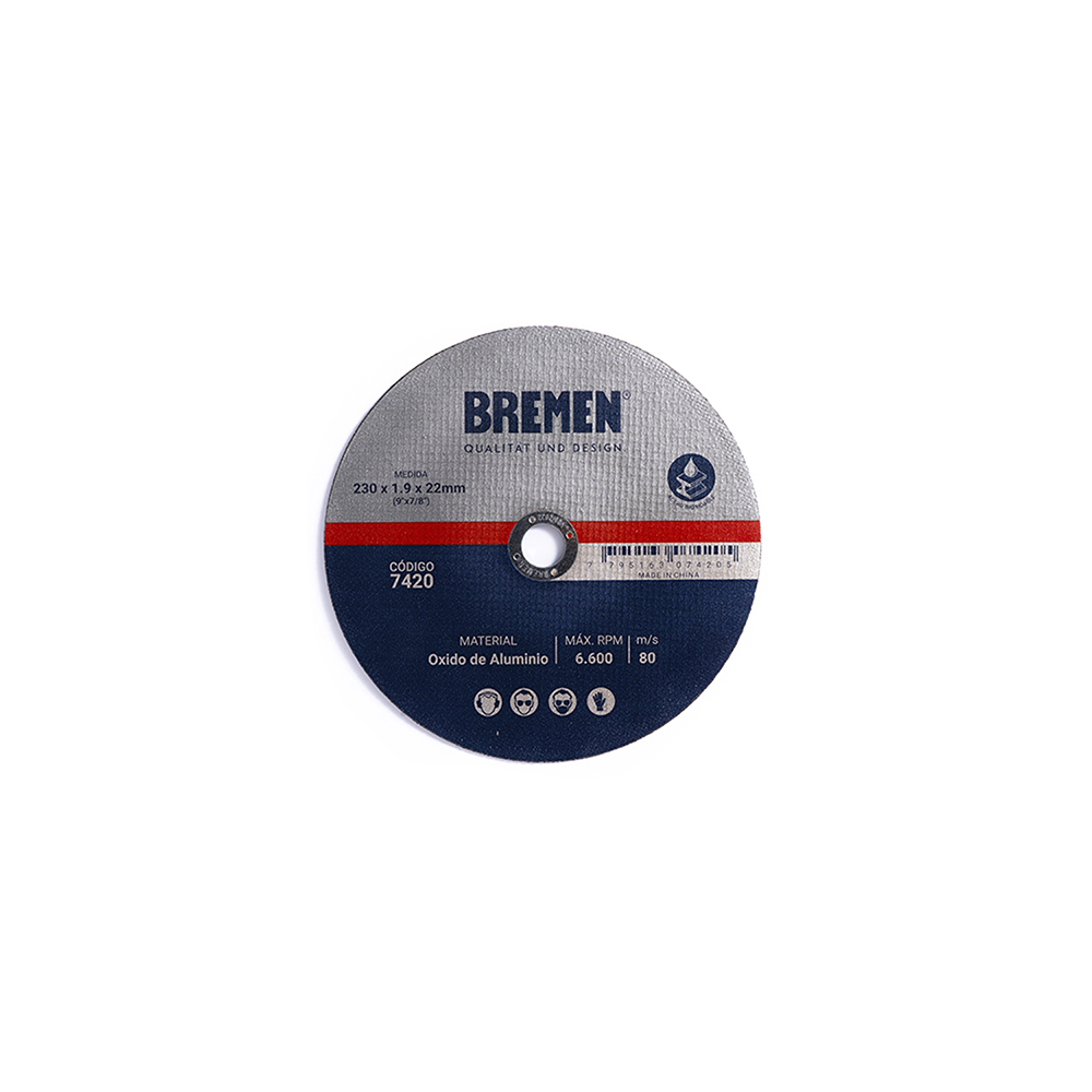 DISCO DE CORTE BREMEN® (230x1.9x22mm) OA (x10)