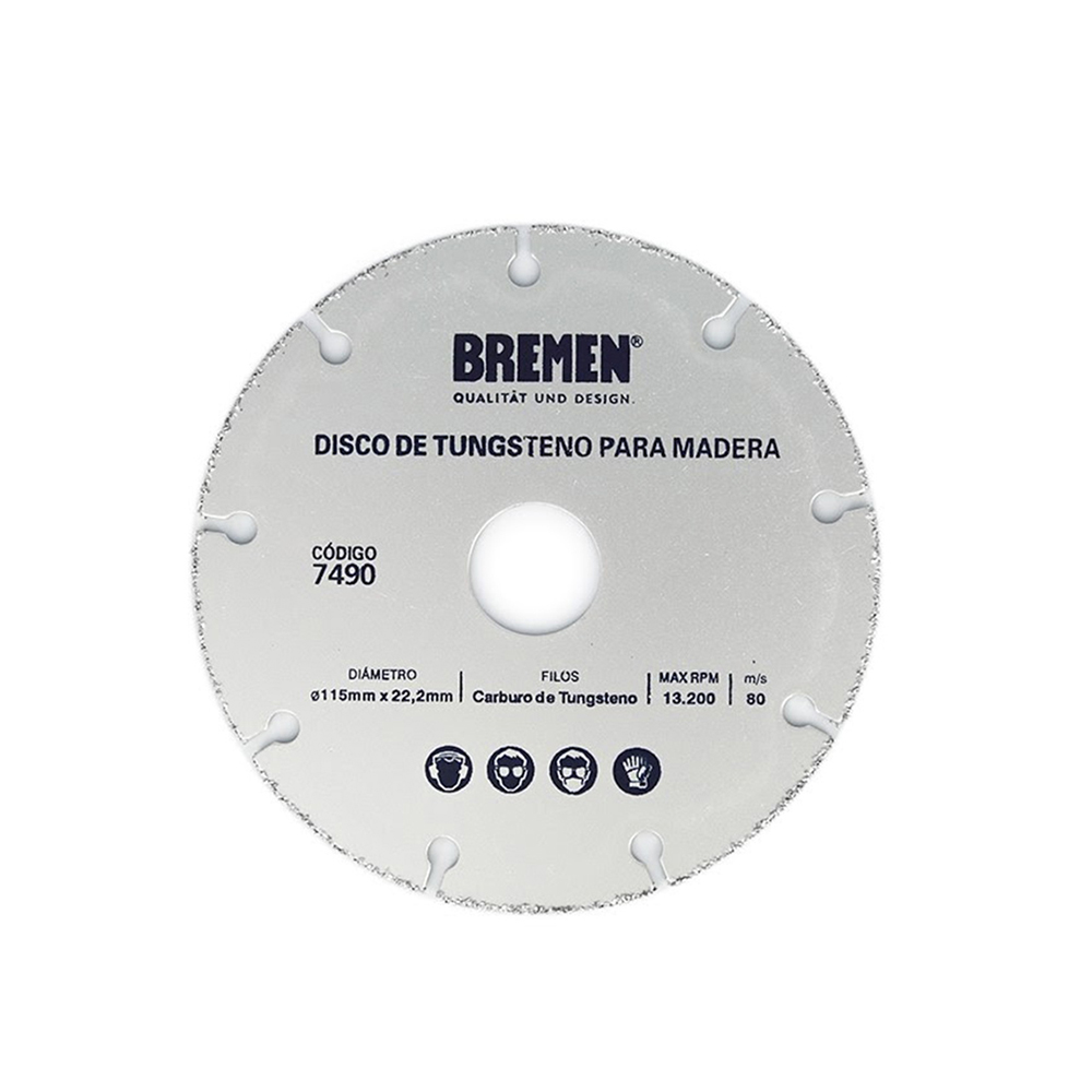 Disco de Tungsteno para Madera (115mm x 22,2mm) BR