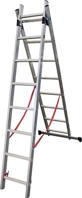 ESCALERA ALUM. EXTENSIBLE DOBLE 8 ESCALONES