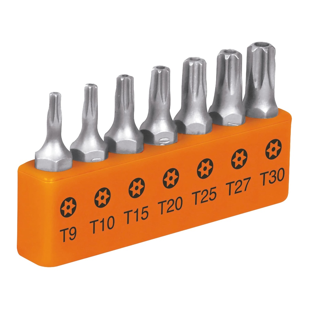 (6U) JUEGO DE 7 PUNTAS TORX TAMP