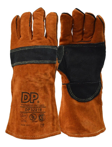 Guante soldador Naranja DP Forrado y Costura Kevlar. Talle 10