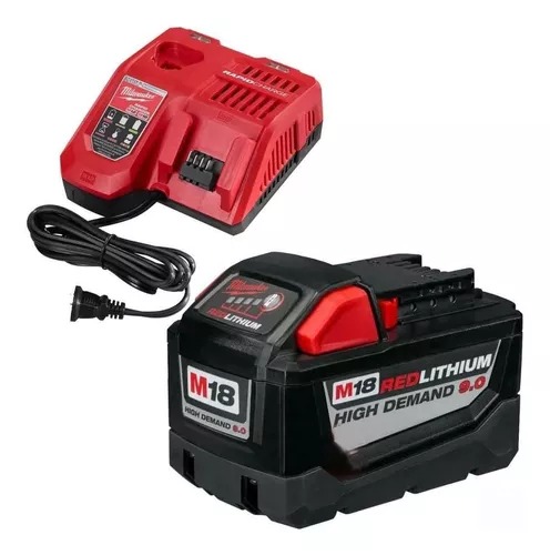 KIT MILWAUKEE CARGADOR Y BATERIA 18V 9.0AH - HIGH DEMAND - M18 RED LITHIUM