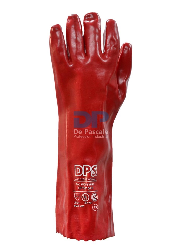 Guante PVC rojo largo 30 cm DPS