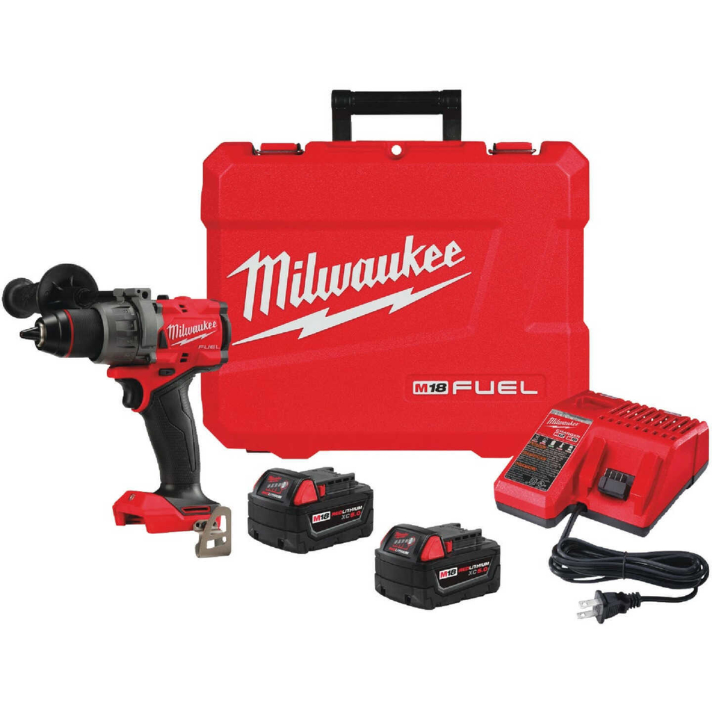 TALADRO PERCUTOR MILWAUKEE 2904-259A M18 FUEL CON 2 BATERIAS DE 5.0 AH Y CARGADOR