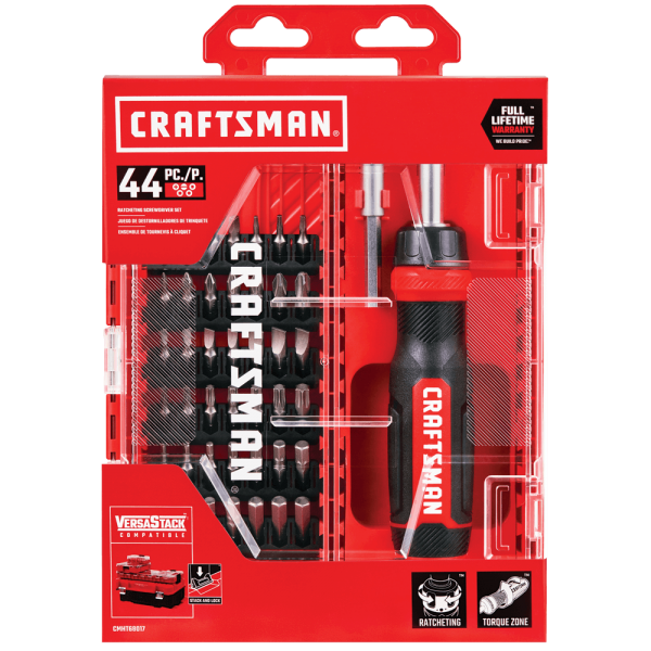 Set 44 Piezas Destornilladores CRAFTSMAN c/Crique y puntas