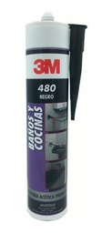 [55909] Sellador Silicona Acética 3M 480 Negro - 280ml