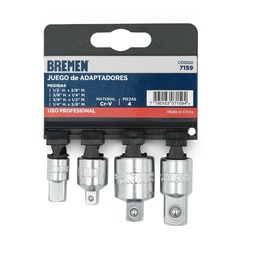 [BRE7159] ADAPTADORES JGO. 4 Pzs (1/2x3/8-3/8x1/4-3/8x1/2-1/